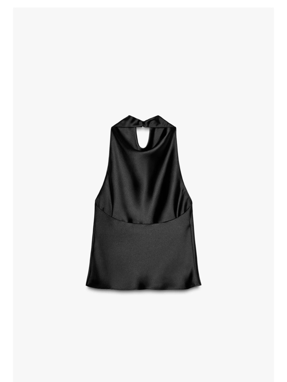 Zara Black Draped Halter Camisole - Picture 4 of 5